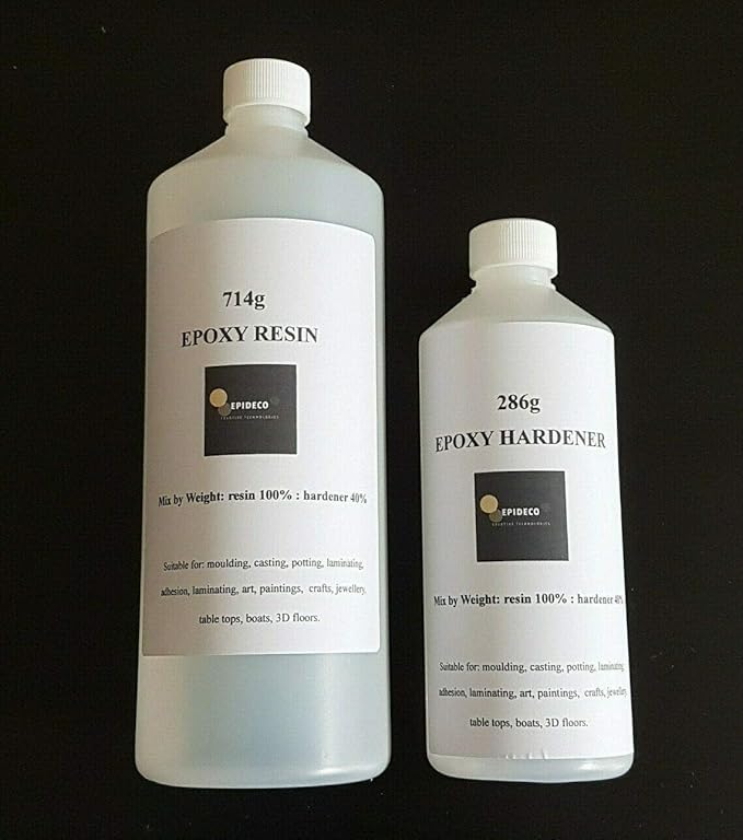 1kg Crystal Clear Epoxy Resin & Hardener Kit Very Low Viscosity UV