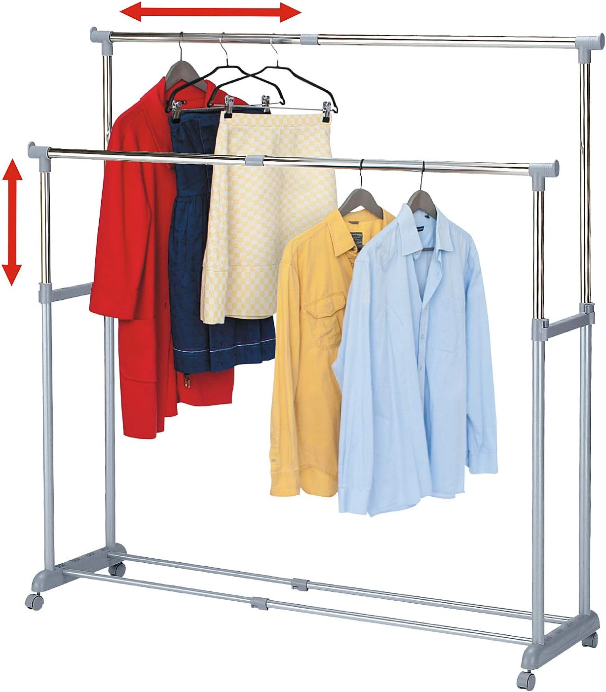 Tatkraft Big Party Doble Burro Ropa, Perchero con Ruedas, Perchero