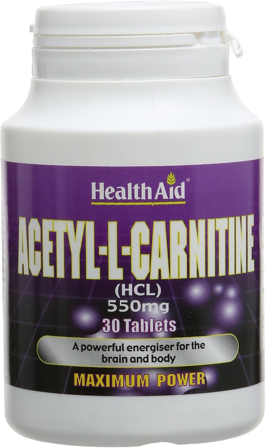 HealthAid Acetyl-L-Carnitine 550mg - 30 Tablets, 30 count (Pack of 1)