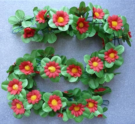 Blumengirlande Sonnenblumen rot ~ ca. 120 cm ~ zum verschönern Ihres Fahrrades oder Ihrer Wohnung