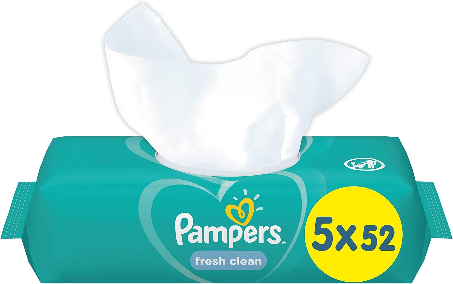 Pampers Fresh Clean Wet Wipes 5 Packs of 52 = 260 Wet Wipes, Mild Fragrance, Also Suitable for Hands and Face - Image 3