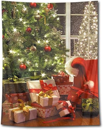 Amazon Co Jp Lb クリスマス飾り物 タペストリー クリスマスツリー おしゃれ壁掛け 装飾布 欧米風 インテリア 多機能 リビング パーティー用 お店 個性ギフト 人気 お祝い 100ｘ150cm おもちゃ