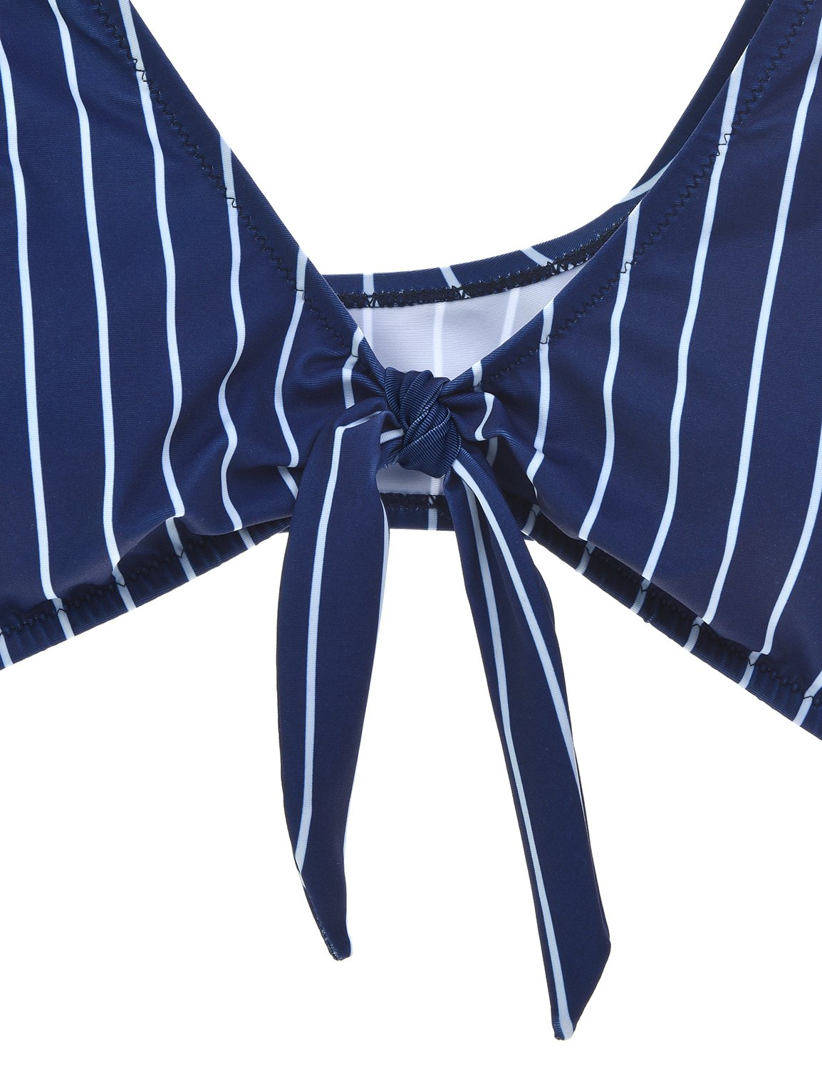 Blooming Jelly Women Blue White Striped Bikini Set,Sexy Triangle Padded Cut Out Swimsuit Swimming Costume for Ladies,Blue,M=UK12