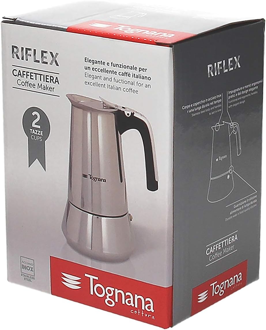 Tognana riflex Induction Cafetera 4 Tazas Acero Inoxidable Plata Cafeteras  italianas Café y té futakuchi-hakata.com