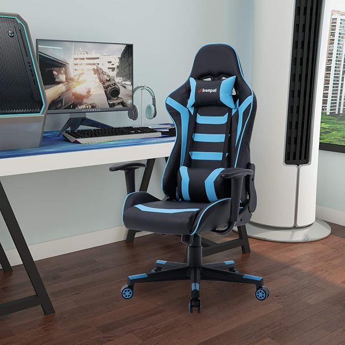 Hironpal PC Gaming Chair Computer Chair Office Chair Blue Racing Rocker Chair Ergonomic