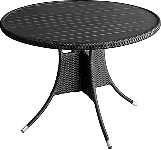 Mesa redonda de jardín con 105 x H76 cm Muebles de Jardín Mesa Auxiliar