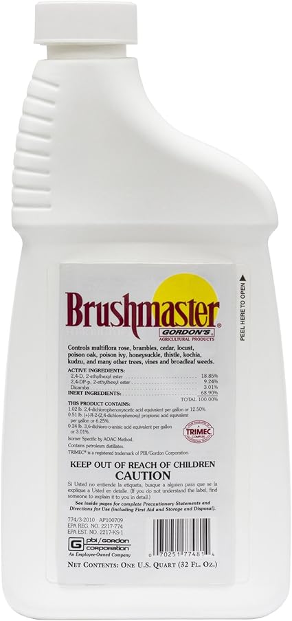 Amazon Com Pbi Gordon Brushmaster Herbicide Quart Weed Killers Garden Outdoor