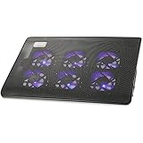 AVANTEK Laptop Cooling Pad with 6 Speed-Adjustable Fans, Ultra Slim Notebook Cooler, Quiet Chill Mat for 9'' - 16'' Laptops, 2 USB Ports for both Data and Charging