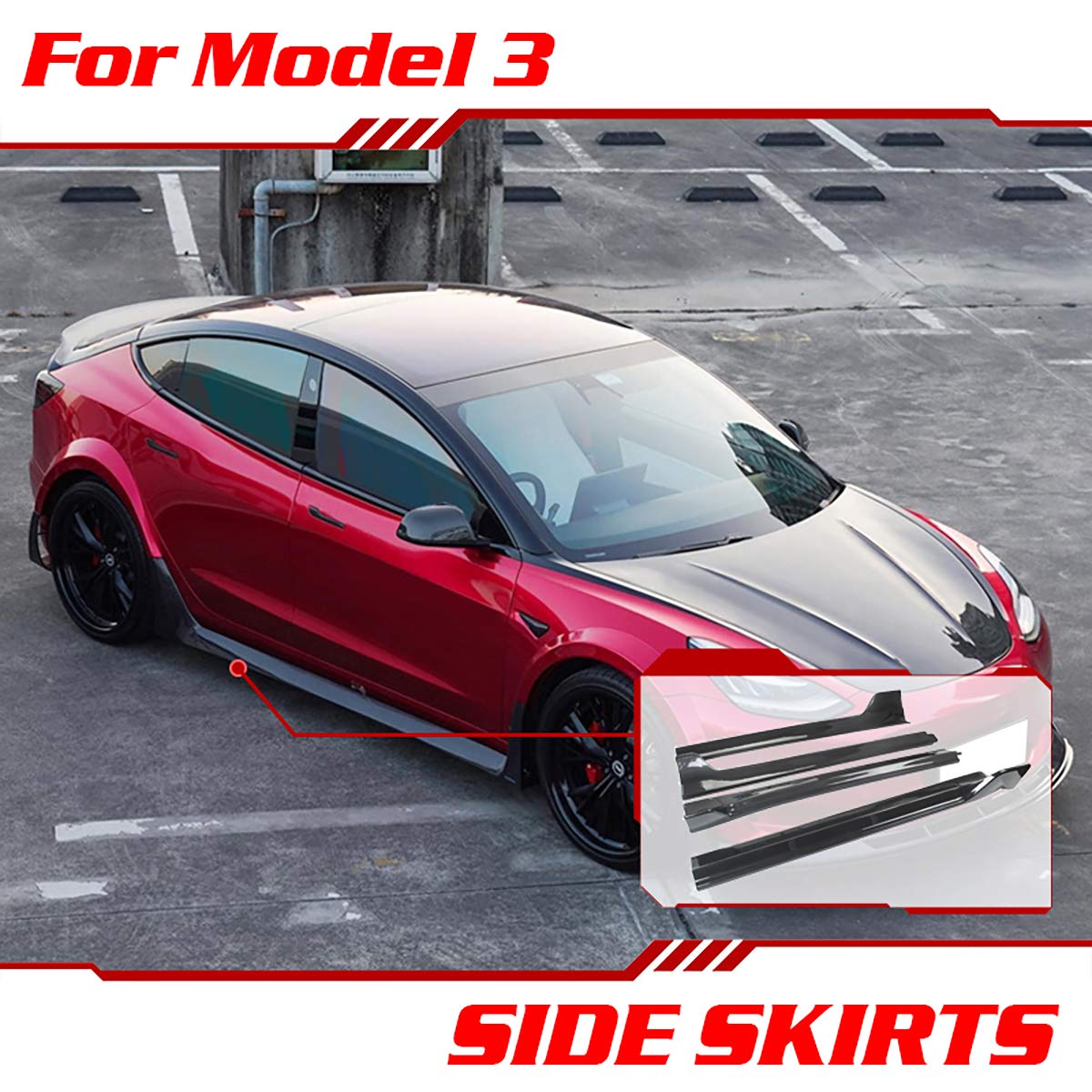 Buy Body Side Skirts for 20162020 Tesla Model 3 Side Skirt Rocker