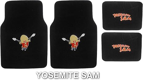 4pc Looney Tunes Yosemite Sam Front And Rear Floor Mats For Car