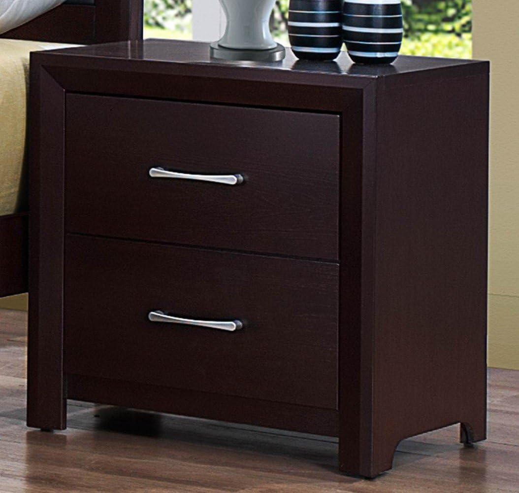 Amazon Com Benjara Benzara Wooden Nightstand With Two Drawers Brown Furniture Decor