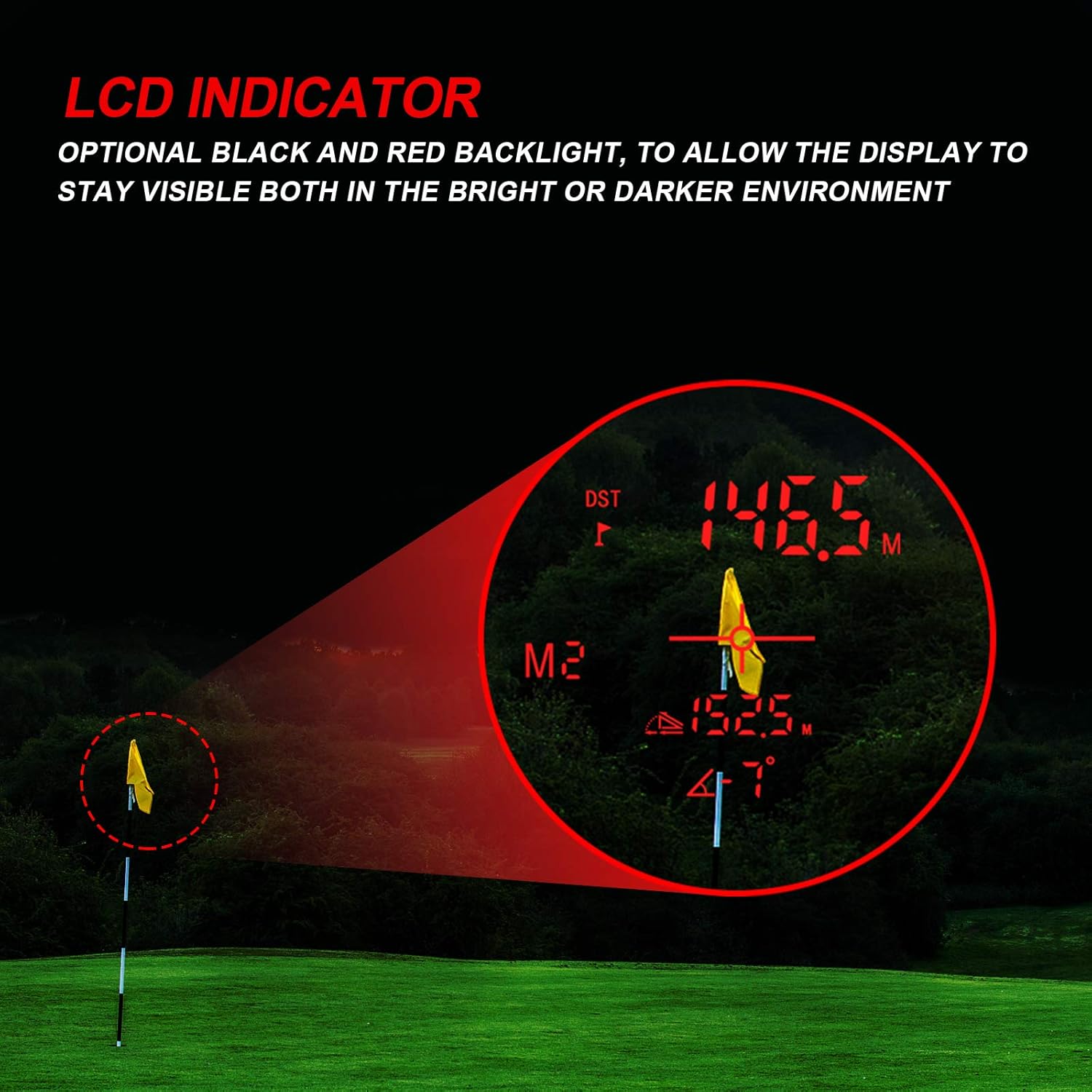 Golf Rangefinder, Bozily Portable Range Finder with Slope, 6X Magnification Clear View 1500 Yards Laser Range Finder Golfing, Red/Black LCD Display Golf Rangefinders with Flag-Lock Tech Vibration : Sports & Outdoors