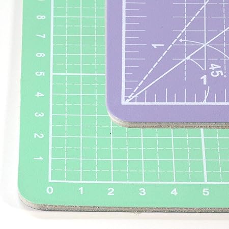 Snaply A1-90 x 60 cm Schneidematte (cm & inch) + Rollschneider + 60x15 cm Lineal, Farbe:Mint - Flieder