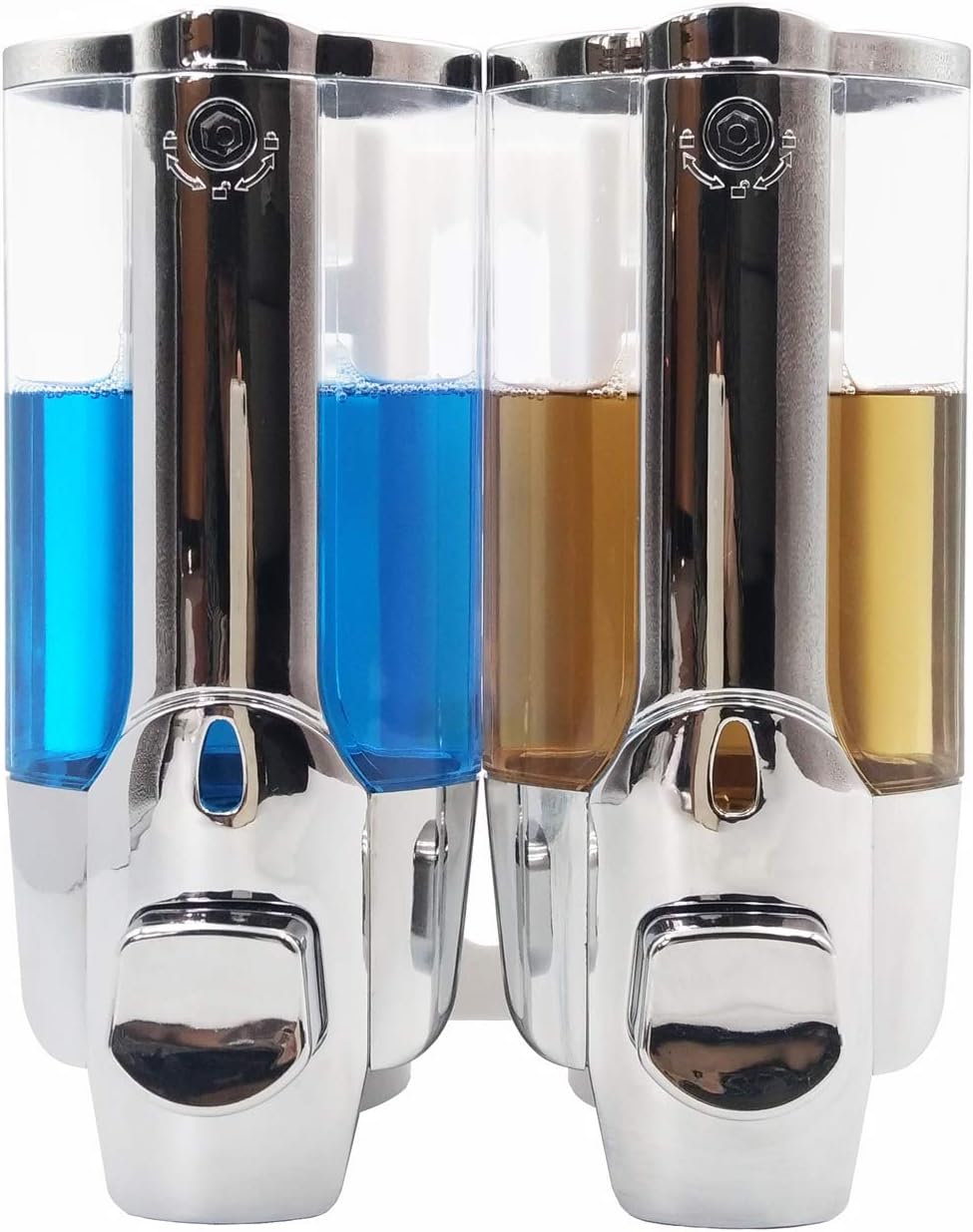 StrongTools 2 Chamber 12 OZ Wall Mounted Shampoo Dispenser with Chrome Finish; Shower and Soap Pump (2 Chamber)