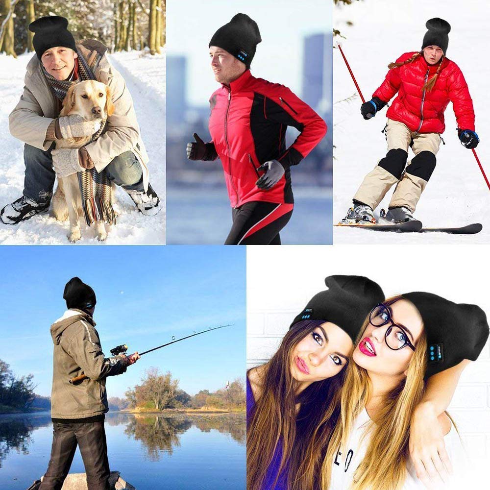 Knit Hat,LC-dolida Bluetooth Beanie Hat for Winter