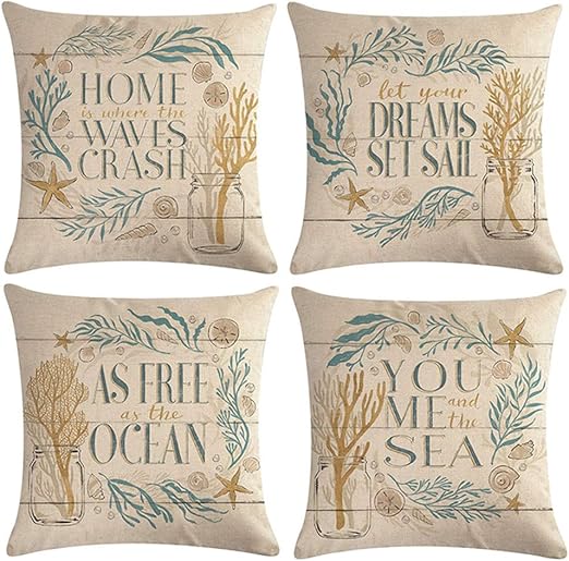 Amazon Com Ulove Love Yourself Ocean Theme Throw Pillow Covers