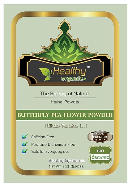 Ihealthyorganic Organic Blue Butterfly Pea Flower Tea Powder Butterfly Pea Tea Butterfly Pea Flower Powder Butterfly Pea Powder Premium Grade 1