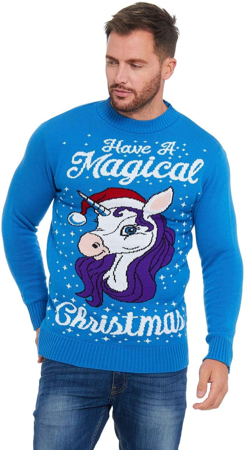 LEKEEZยฎ Christmas Jumpers Unisex Mens Womens Ladies Xmas Novelty Knitted Sweater 2019 XS - 4XL