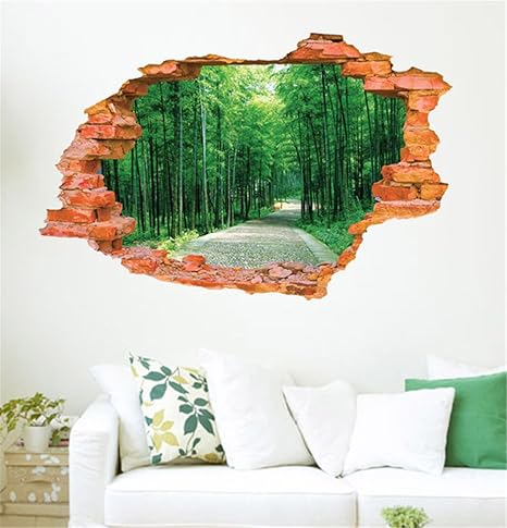 Amazon Talcid 貼って剥がせる ウォール ステッカー 森 3d 壁紙 シール 窓 緑 景色 ウォールステッカー オンライン通販