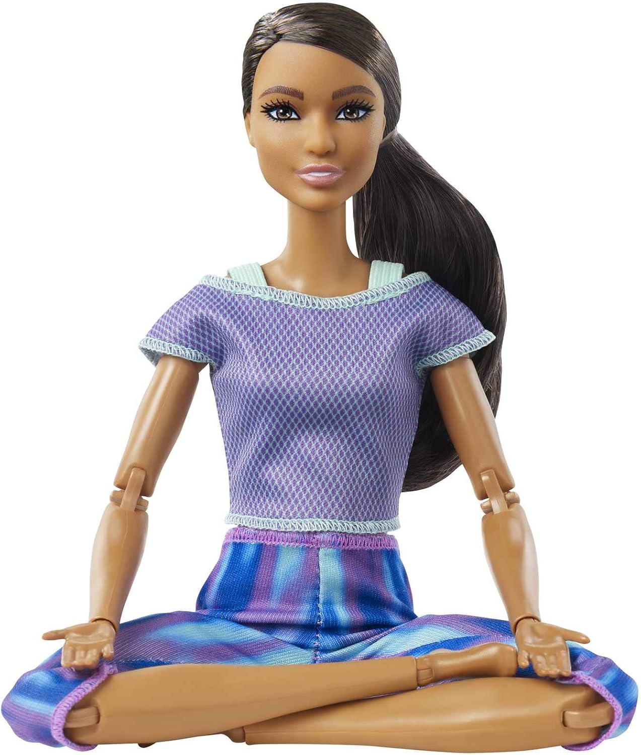 Barbie Made To Move Doll Met 22 Flexibele Gewrichten Krullend Brunette Paardenstaart Dragen Athleisure Wear Voor Kinderen Van 3 Tot 7 Jaar Oud Amazon Nl