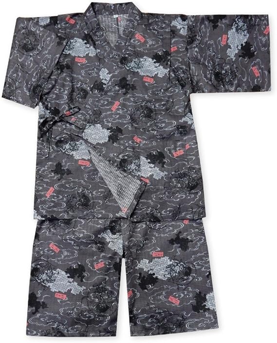 Amazon 子供服 男の子 甚平 風神 雷神柄 綿100 上下組セット 男児 ジュニア 着物 浴衣 甚平 通販