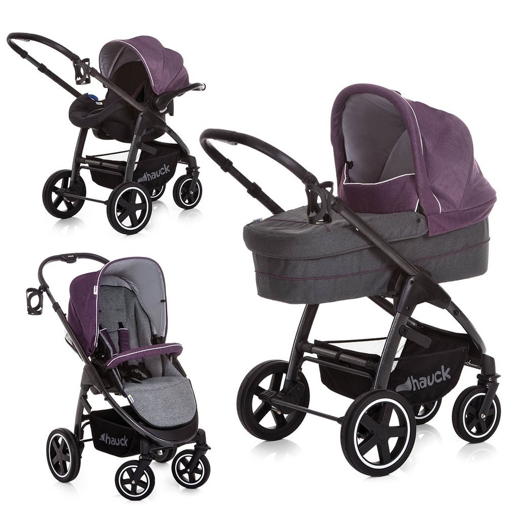 Hauck 143179.0 Soul Plus Trio Set Kinderwagen Komplettset Berry, violett