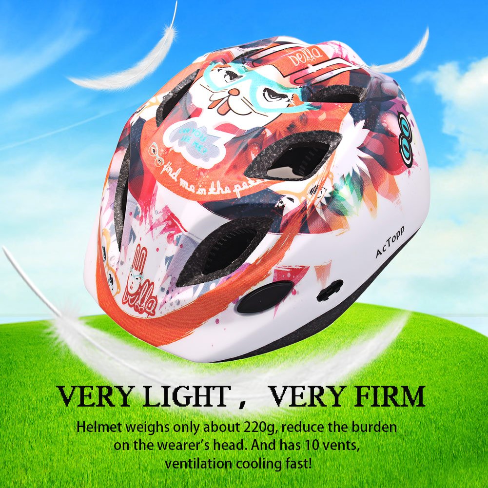 AcTopp Child Bike Helmet, Safety Adjustable Ultralight MTB/Road/Motorcycle Helmets with Removable Visor, Multi Vents and Inner Padding Chin Protector (Black&Red 2)