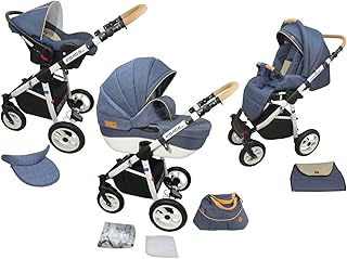 Neues Modell 2019 TOMAS Kinderwagen MONO Kombikinderwagen 3in1 System 9 Farben wählbar, blau