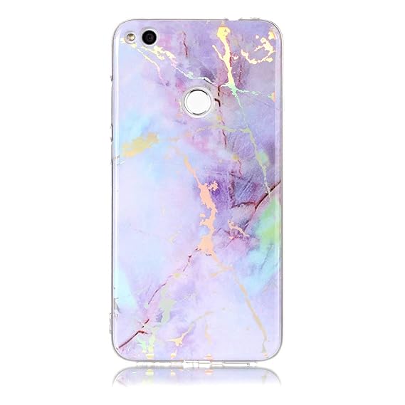 Lomogo Huawei [P8 Lite 2017] Hülle Silikon Marmor, Schutzhülle Stoßfest Kratzfest Handyhülle Case mit Marmormuster für Huawei