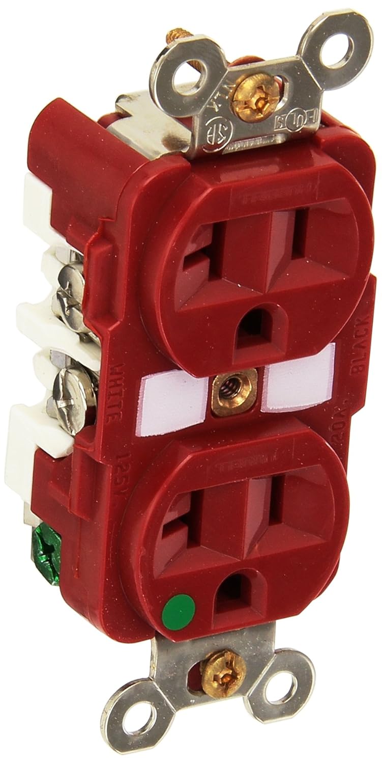 Business & Industrial PASS AND SEYMOUR 8200 RED DUPLEX RECEPTACLE 15 AMP 125 VOLT HOSPITAL GRADE