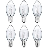 Salt Lamp Light Bulbs, Himalayan Salt Lamp Replacement Bulbs 15 Watt E12 Socket Long Lasting Incandescent Light Bulbs -6 Pack