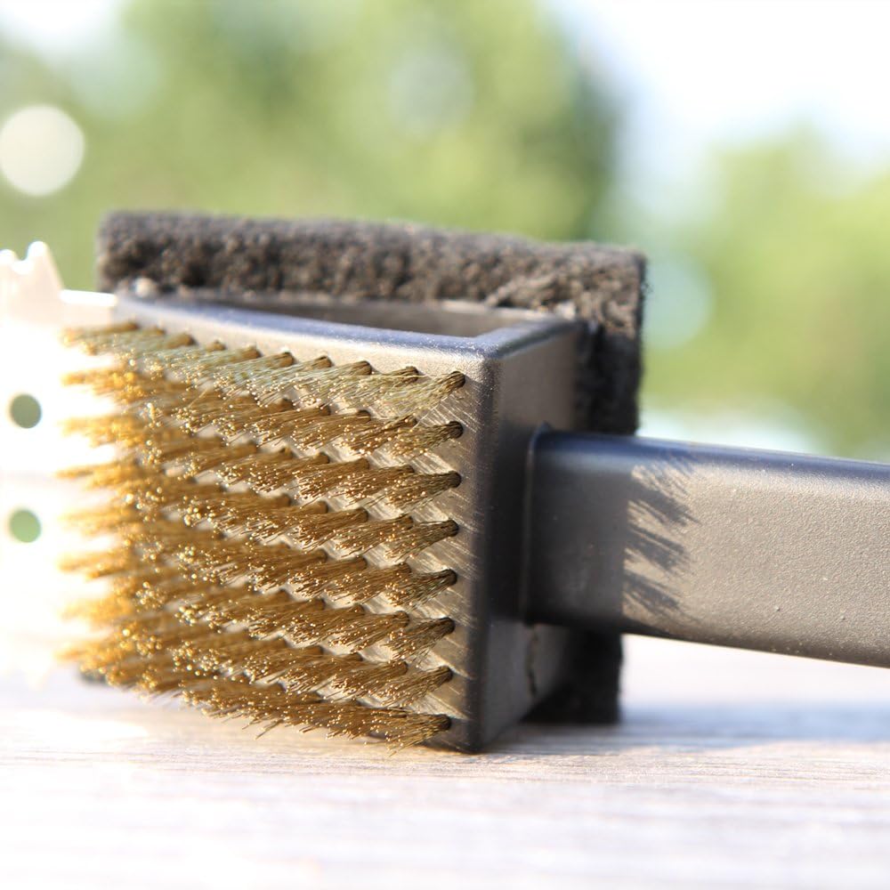 G-Box Grill Brush with Long Handle, 3 in 1 Barbecue Grill Brush Set, Convenient Scrub Pad, Tough Scraper and Thicker Bristles, for Charcoal, Gas, Electric and Infrared Outdoor BBQ Grill : Garden & Outdoor