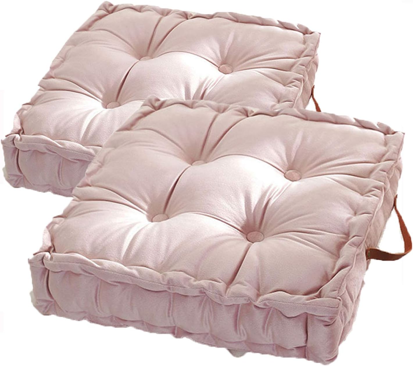 Square Thick Floor Seating Cushions, Tufted Padded Boosted Floor Pillow Cushion Seating with Carrying Handle Tatami Pad for Home/ Office/Outdoor/Car ect Other Scenarios (2pcs ): Kitchen & Dining