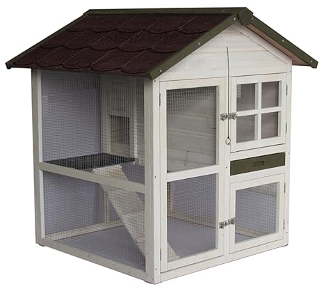 A.K. for Pets 20092 Hasenstall Cottage 2 Etagen, 105 x 105 x 110 cm, weiß