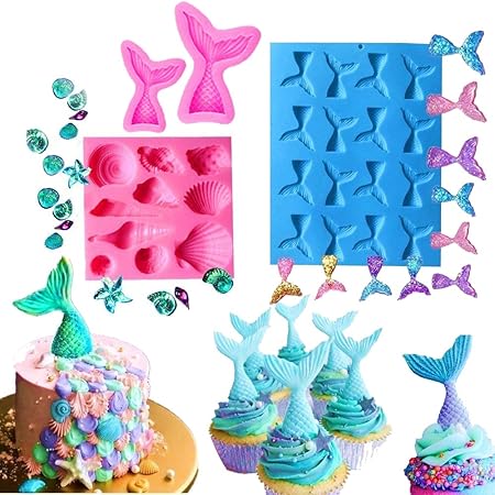 Fete A Theme Sirene Ou Fete Danniversaire Bonbons Lot De 4 Moules En Silicone En Forme De Queue De Sirene Et Coquillages Pour Decoration De Cupcakes Chocolats Moules A Bonbons Et Chocolat Fete A Theme Sirene Ou Fete Danniversaire Bonbons Lot De 4 Moules En Silicone En Forme De Queue De Sirene Et Coquillages Pour Decoration De Cupcakes Chocolats Moules A Bonbons Et Chocolat