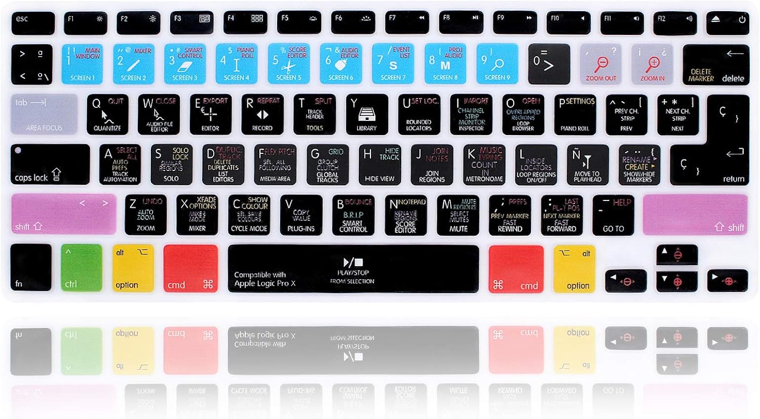 MMDW Logic Pro X Silicone Keyboard Cover Skin for MacBook Pro 13