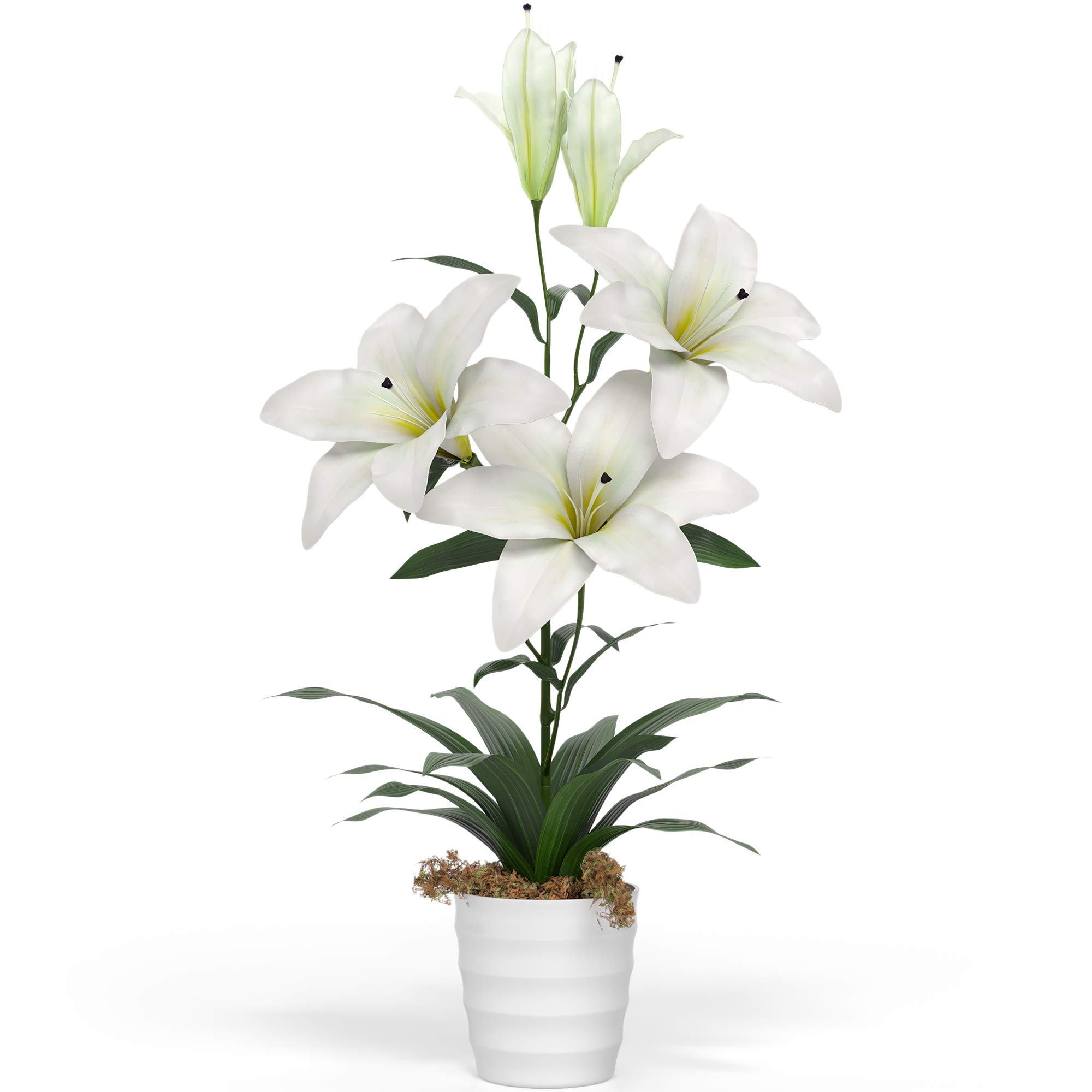 Barnyard Designs 26 Artificial Peace Lily In Small White Pot | Desertcart  Guyana