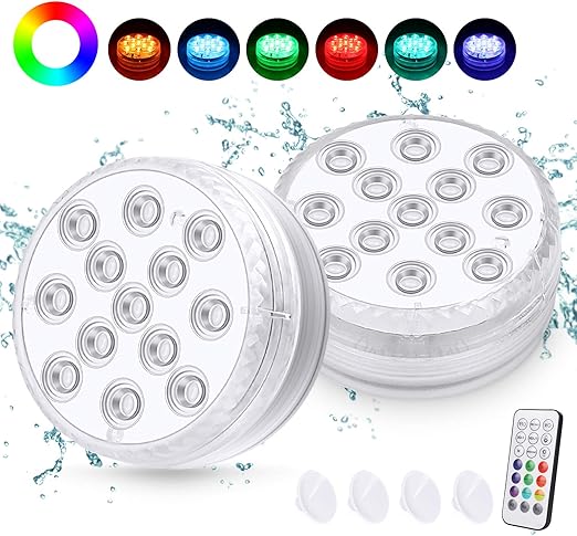 piscina luz led impermeables luces sumergibles control remoto bajo el agua luces multicolores led luz sumergible para acuario estanque bodas fiesta