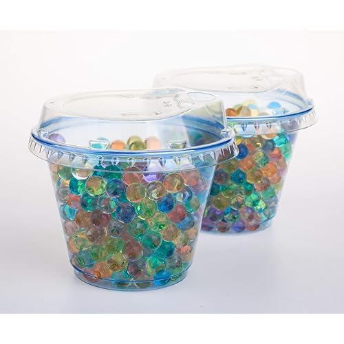 GOLDEN APPLE Cup series, 9oz Blue Plastic cups with clear Sip lids (Strawless) 25sets, BPA Free