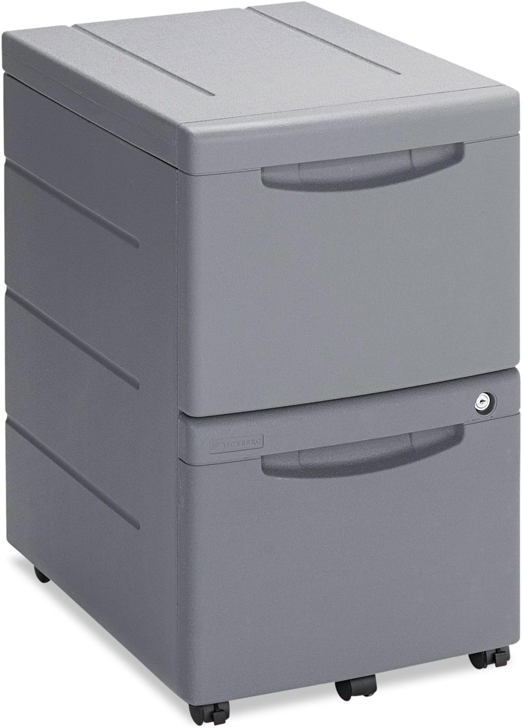 Iceberg ICE95412 Aspira High-Density Plastic Mobile Underdesk Pedestal with 2 Drawer, 16-1/2" Width x 28" Height x 22" Depth, Charcoal