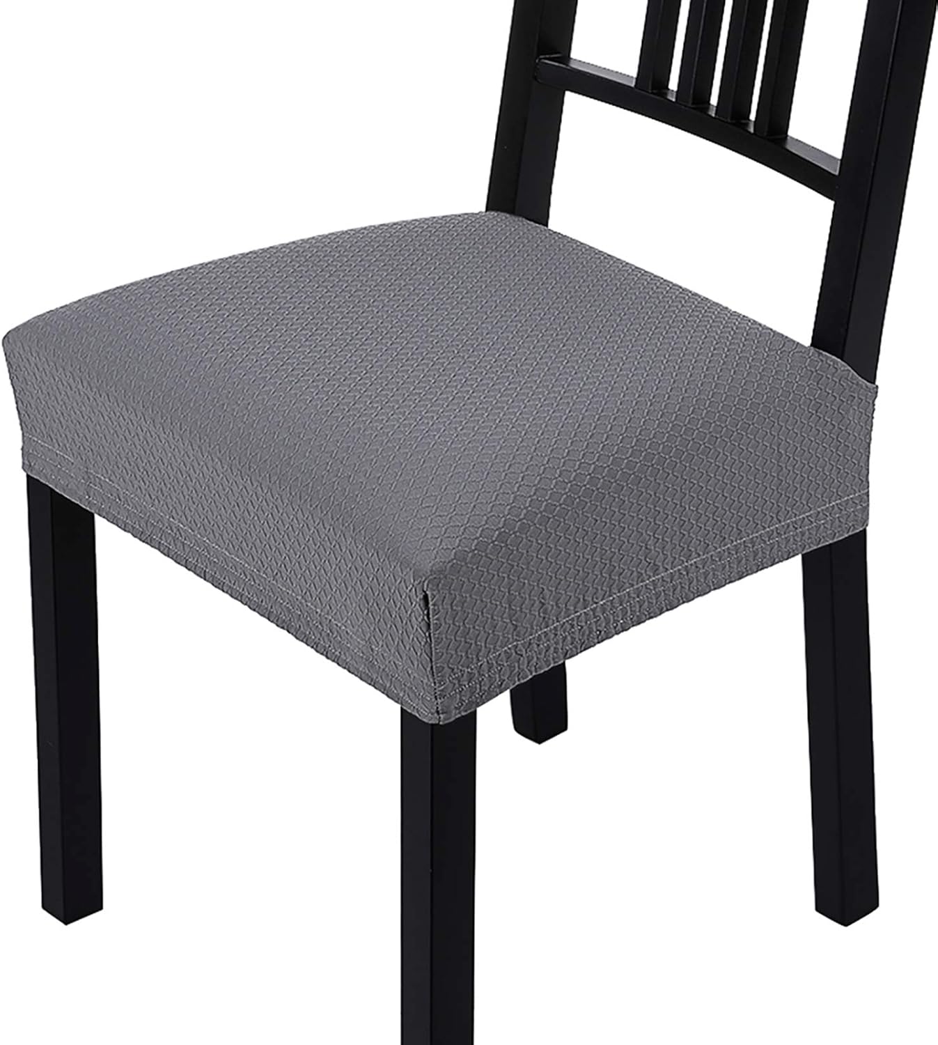 Amazon Com Homaxy Jacquard Dinning Chair Seat Covers Stretch Dining Room Square Chair Cushion Cover Durable Protectors Set Of 2 Light Gray Slipcover Kitchen Dining