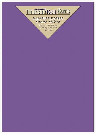 50 Bright Purple Grape 65 Cardstock Paper 5 X 7 5x7 Inches Photo Card Frame Size 65cover 45bond Light Weight Card Stock Bright Printable