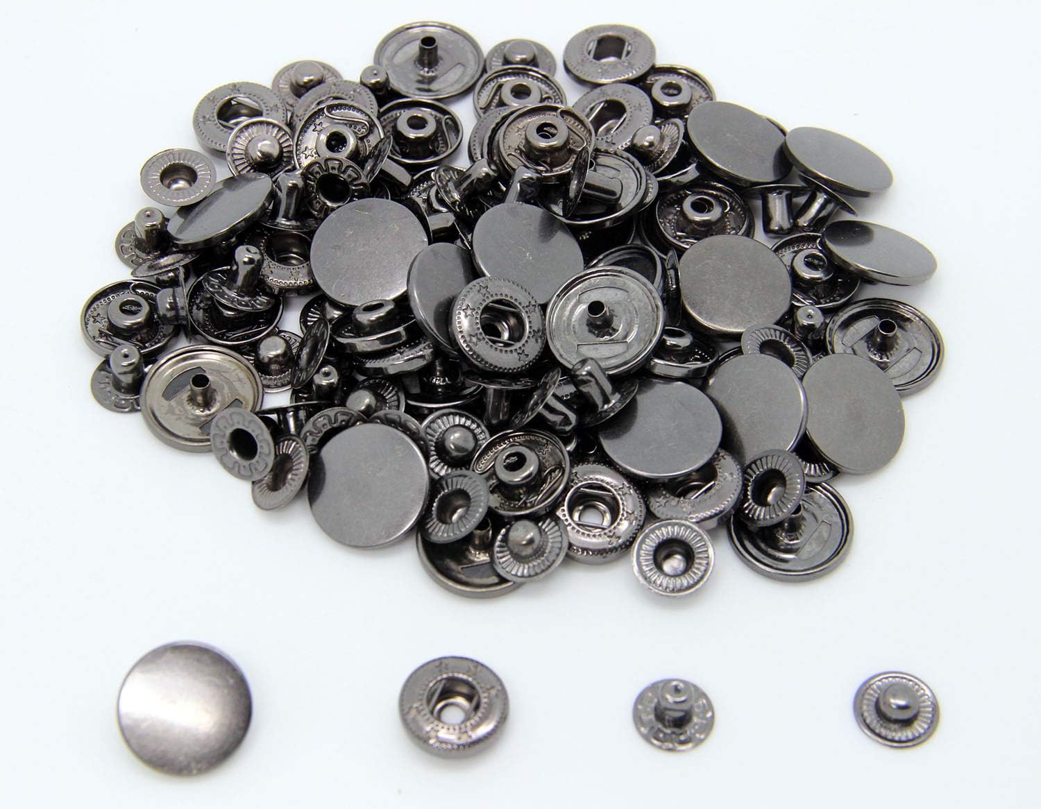 30 Sets Heavy Duty Snap Fasteners, BetterJonny 17mm