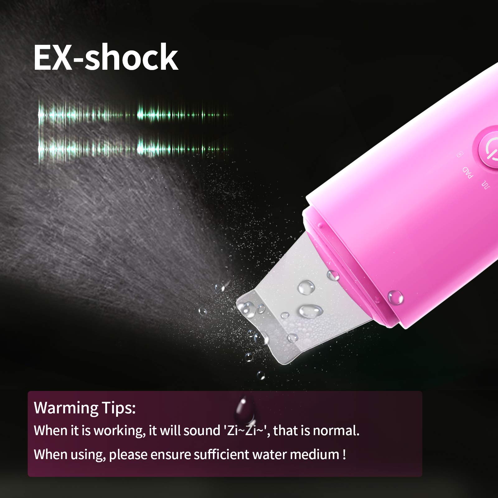 Facial Skin Scrubber Blackhead Remover, Beautlinks Facial Skin Spatula Pore Cleanser Facial Lifting Skin Massage Tool, USB Rechargeable Blackhead Comedone Extractor for Pore Deep Clean