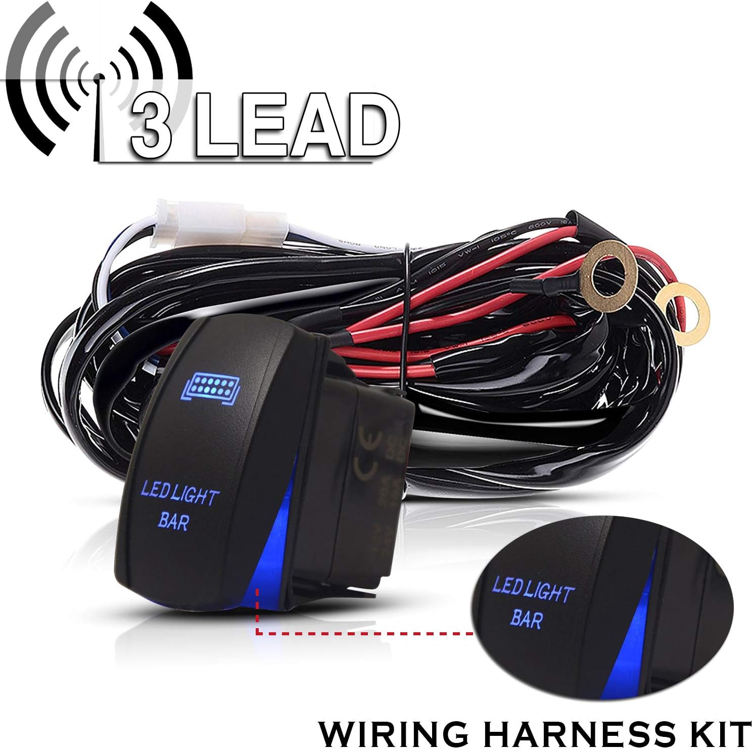 Amazon.com: TURBO SII Off Road LED Light Bar Wiring Harness Kit w/ 40A