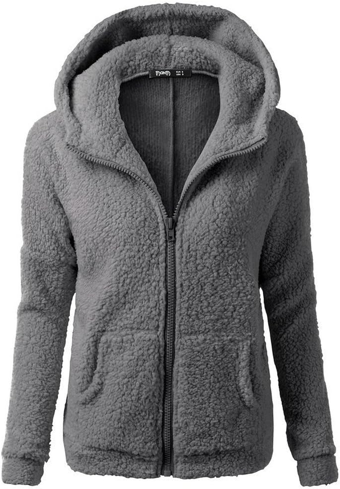 Ladies Sweatshirt Jacket Plain Long Sleeves Pullover Hooded Sweat Casual Cotton Coat Size 8-24 Sale