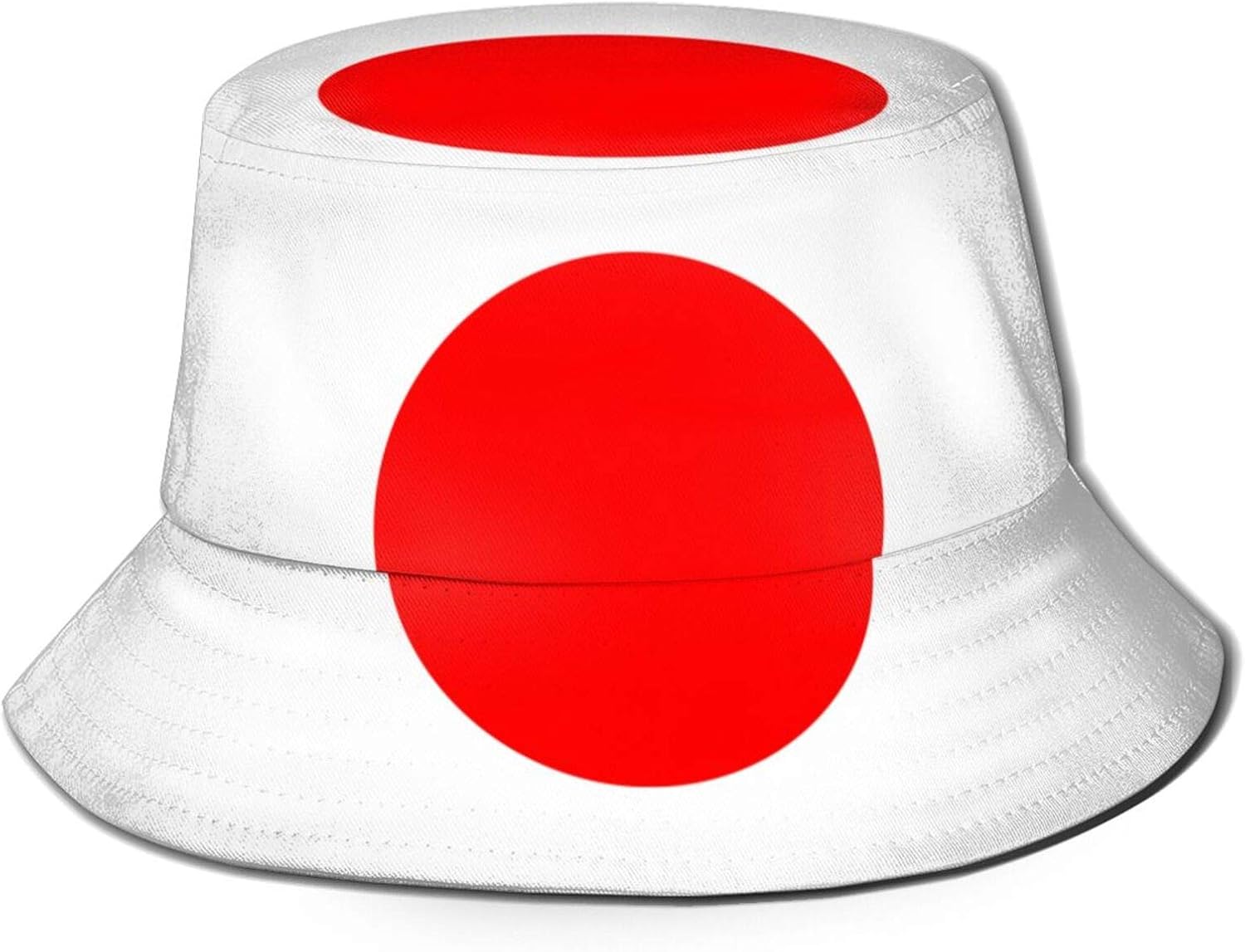 Living Japanese Flag Bucket Hat, Packable Fisherman Print Caps