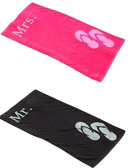 Mr And Mrs Beach Towel Bride Groom Honeymoon Just Married