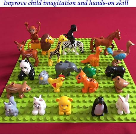 Amazon Gorock 個 最高のギフト 子供の記憶力向上 ビルディングブロック 動物 子供のおもちゃ Diy 赤ちゃんのおもちゃ レゴ デュプロ用 ブロック おもちゃ
