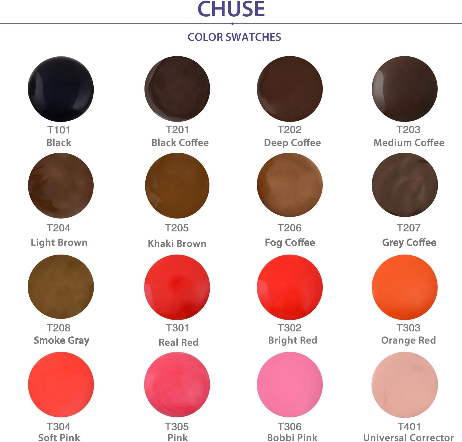 CHUSE PMU Lip Pigments 0.4oz/12ml (T302 Bright Red), 12 ml (Pack of 1) - Image 5